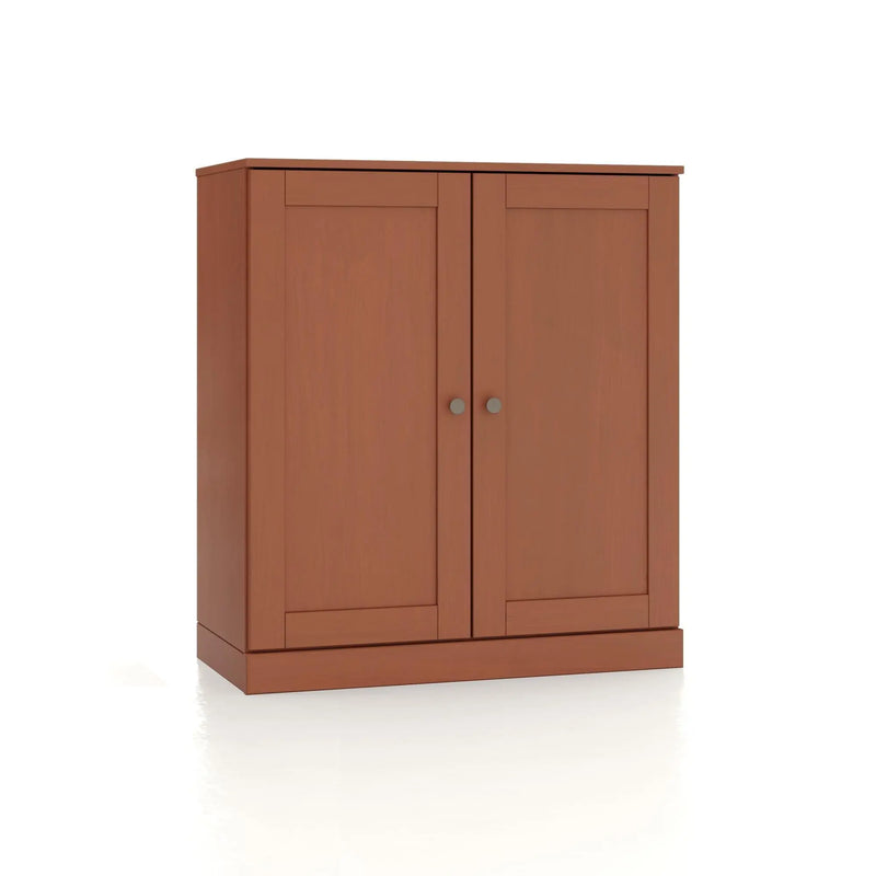 32" Coffee Solid Wood Shaker Style Double Door Linen Cabinet Homeroots Organization
