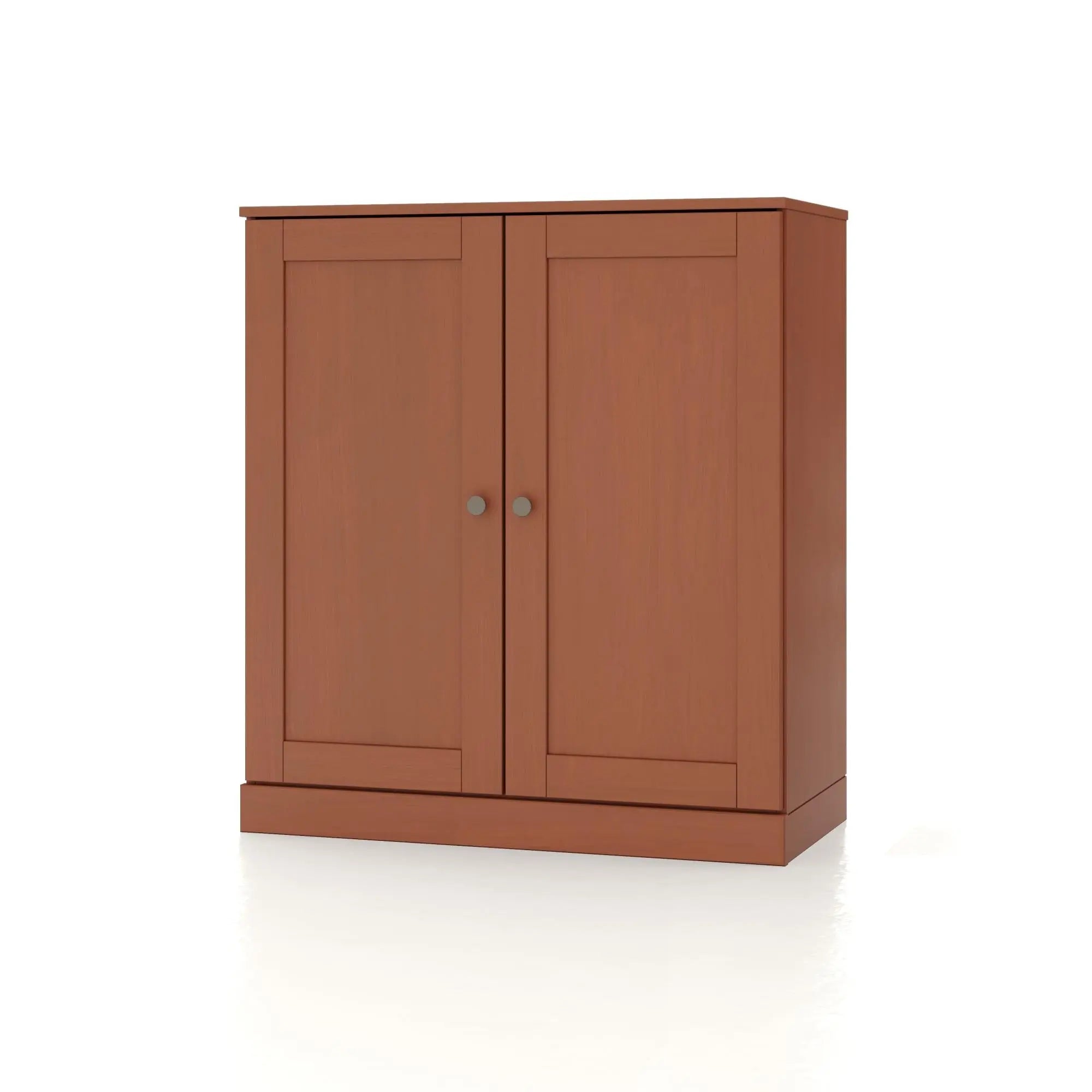 32" Coffee Solid Wood Shaker Style Double Door Linen Cabinet Homeroots Organization