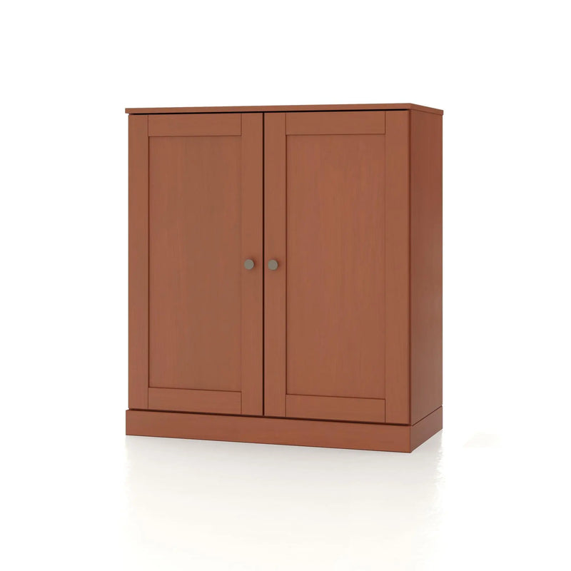 32" Coffee Solid Wood Shaker Style Double Door Linen Cabinet Homeroots Organization