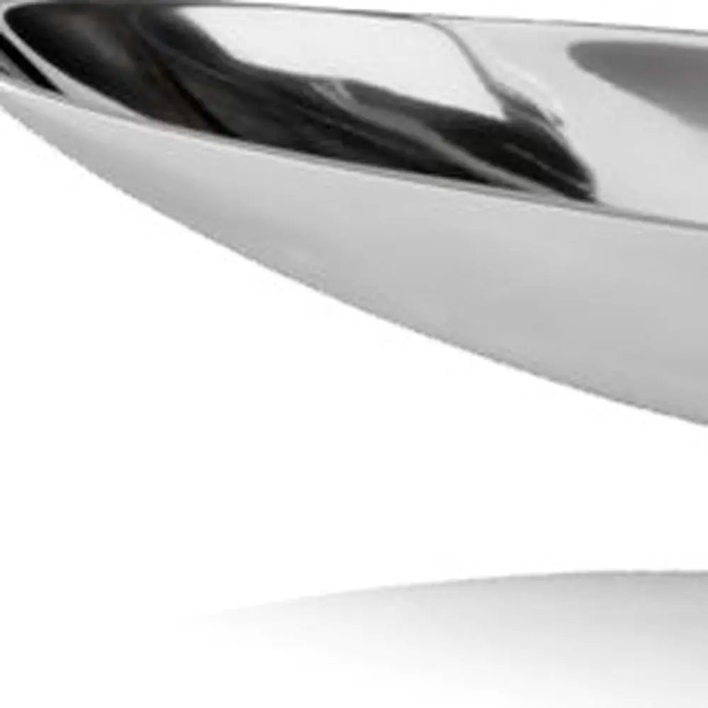 32" Contempo Shiny Silver Long Boat Tray Homeroots Kitchen & Dining