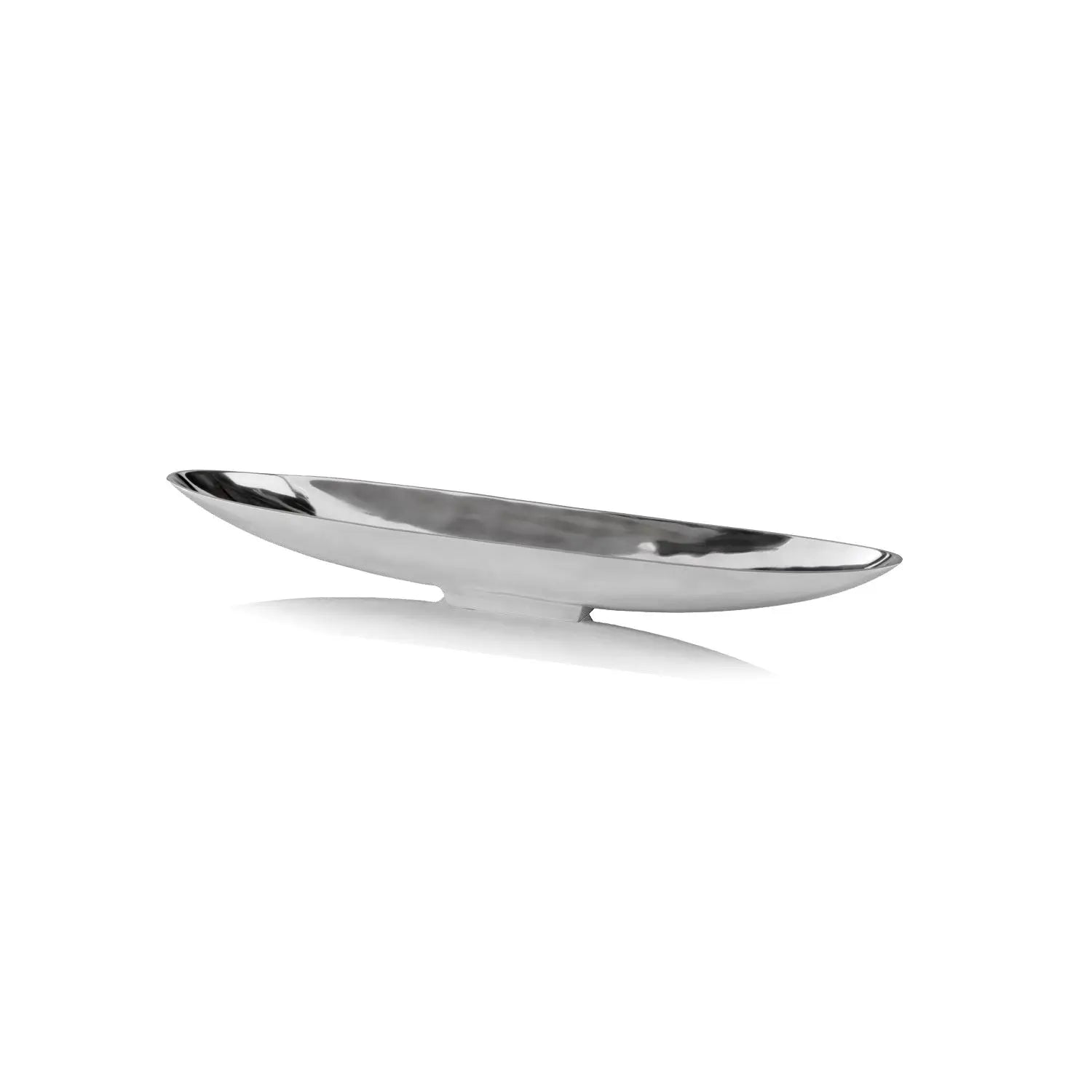 32" Contempo Shiny Silver Long Boat Tray Homeroots Kitchen & Dining