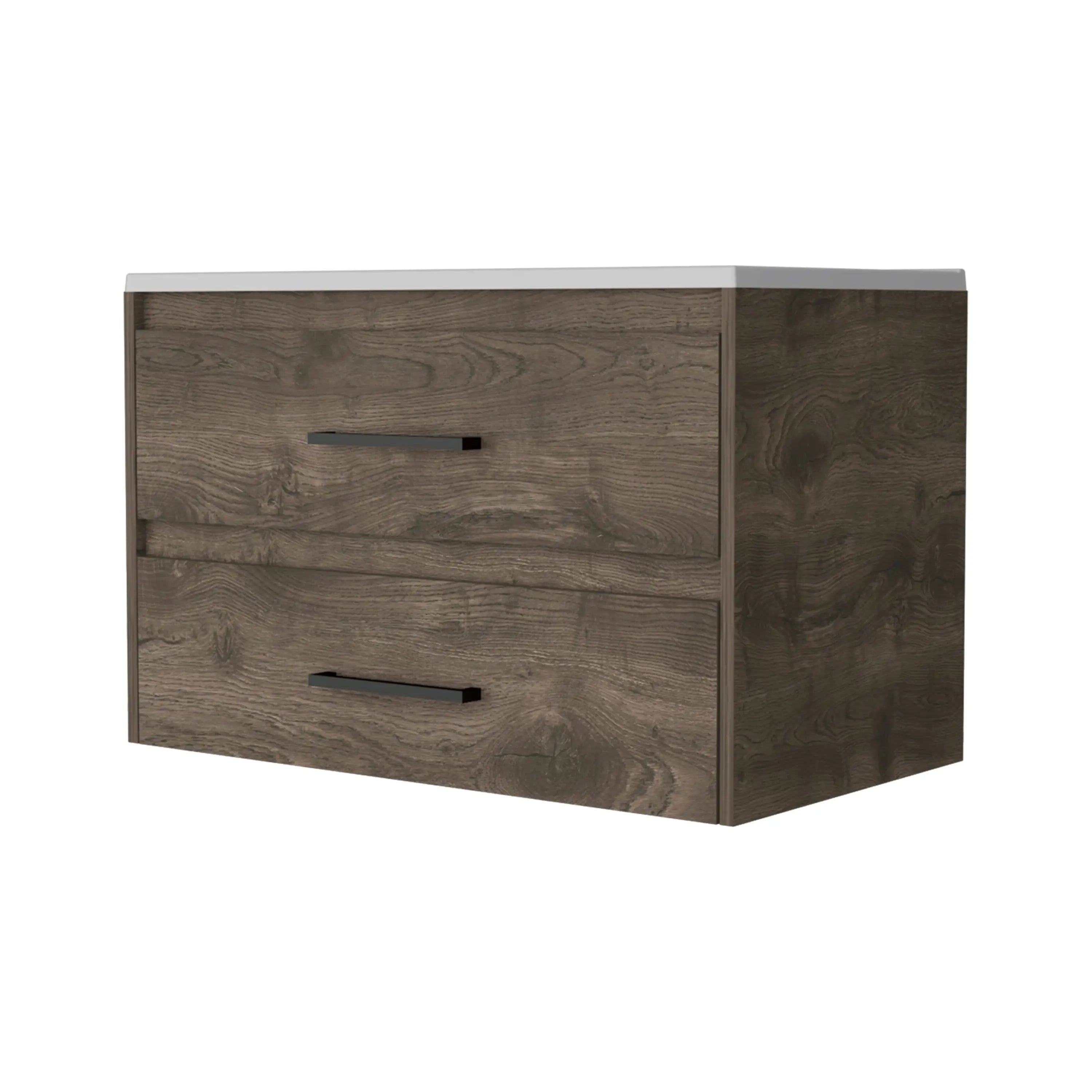 32" Dark Brown And White Wood Wall Mounted Bathroom Cabinet Homeroots Organization