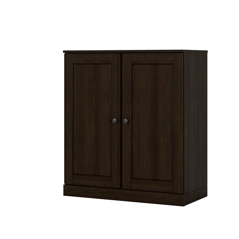 32" Espresso Solid Wood Raised Panel Double Door Linen Cabinet Homeroots Organization