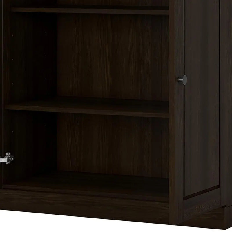 32" Espresso Solid Wood Raised Panel Double Door Linen Cabinet Homeroots Organization