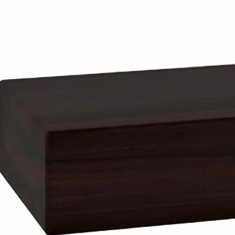 32" Espresso Wood Wall Mounted Floating Shelf Homeroots Organization