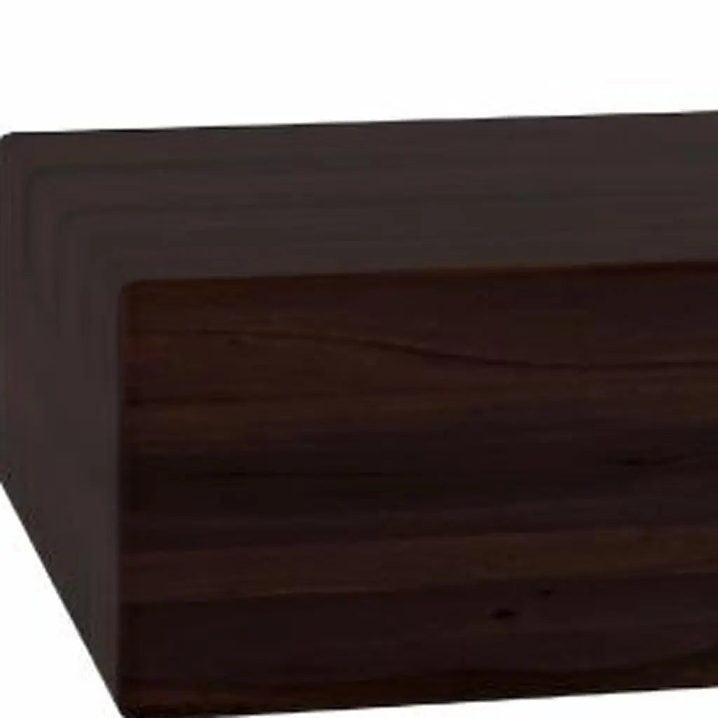 32" Espresso Wood Wall Mounted Floating Shelf Homeroots Organization