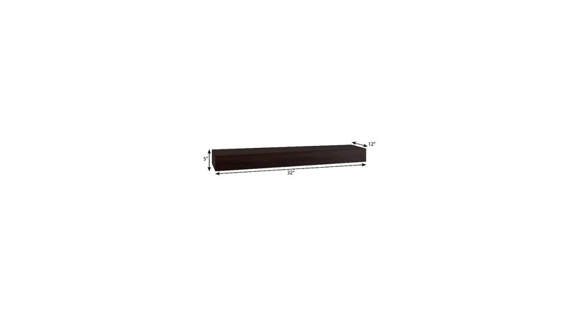 32" Espresso Wood Wall Mounted Floating Shelf Homeroots Organization