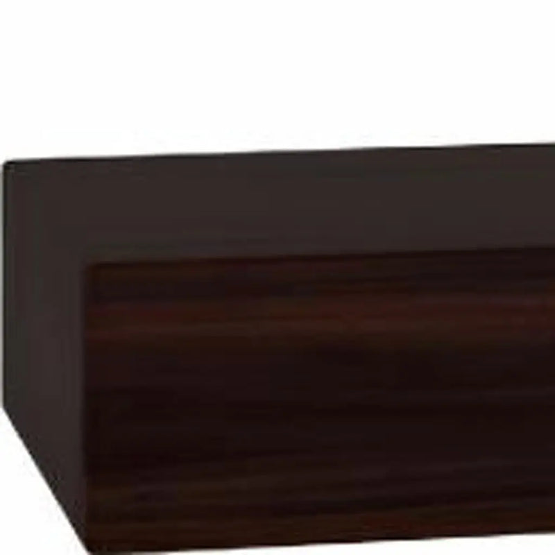 32" Espresso Wood Wall Mounted Floating Shelf Homeroots Organization