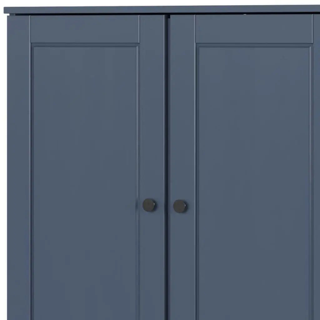 32" French Blue Solid Wood Free Standing Double Door Linen Cabinet Homeroots Organization