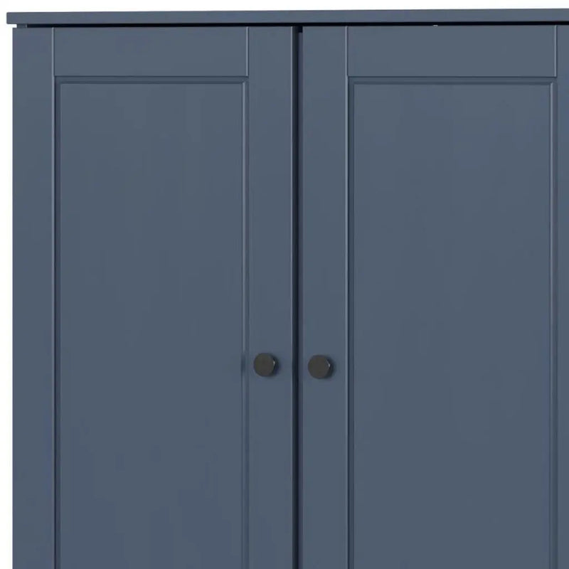 32" French Blue Solid Wood Free Standing Double Door Linen Cabinet Homeroots Organization