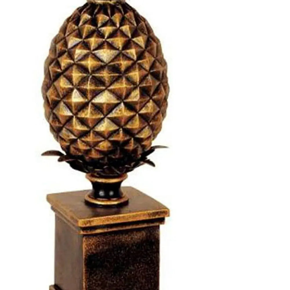 32" Gold Metal Pineapple Table Lamp With Gold Classic Empire Shade Homeroots Lighting