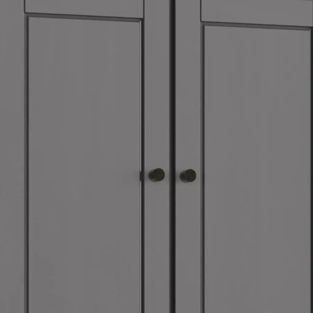 32" Gray Solid Wood Free Standing Four Door Linen Cabinet Homeroots Organization