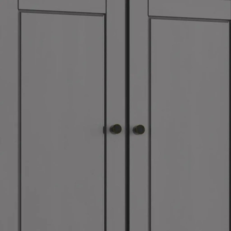 32" Gray Solid Wood Free Standing Four Door Linen Cabinet Homeroots Organization