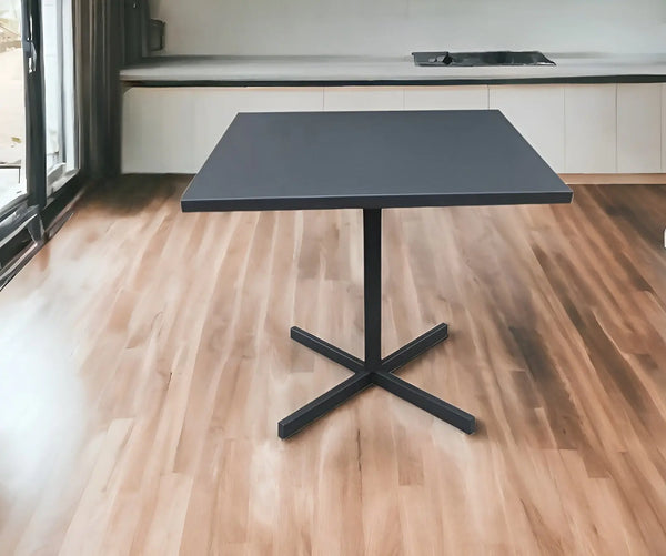 32" Gray Square Aluminum Pedestal Base Dining Table - GreatEagleInc