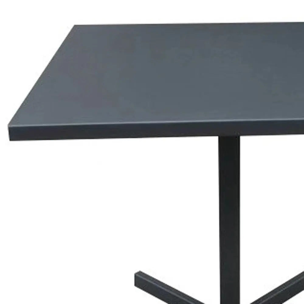 32" Gray Square Aluminum Pedestal Base Dining Table - GreatEagleInc