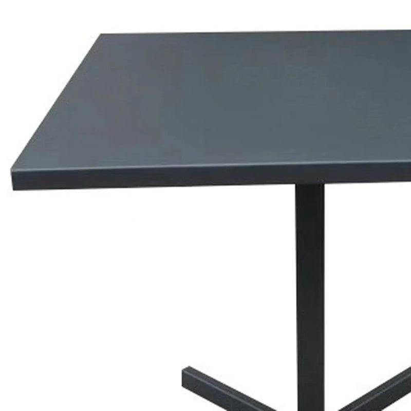 32" Gray Square Aluminum Pedestal Base Dining Table - GreatEagleInc