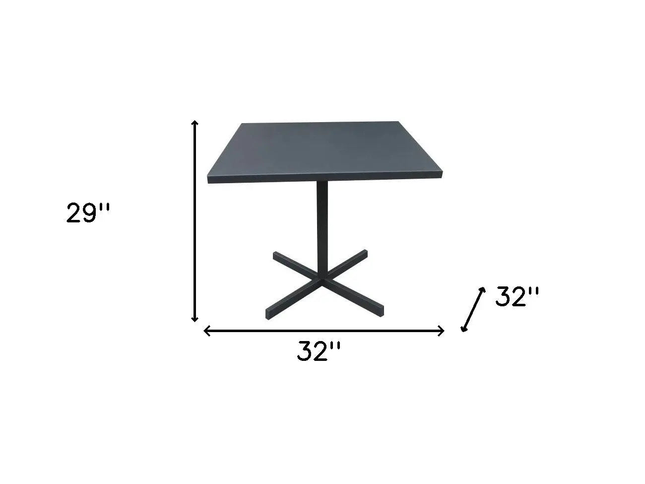32" Gray Square Aluminum Pedestal Base Dining Table - GreatEagleInc