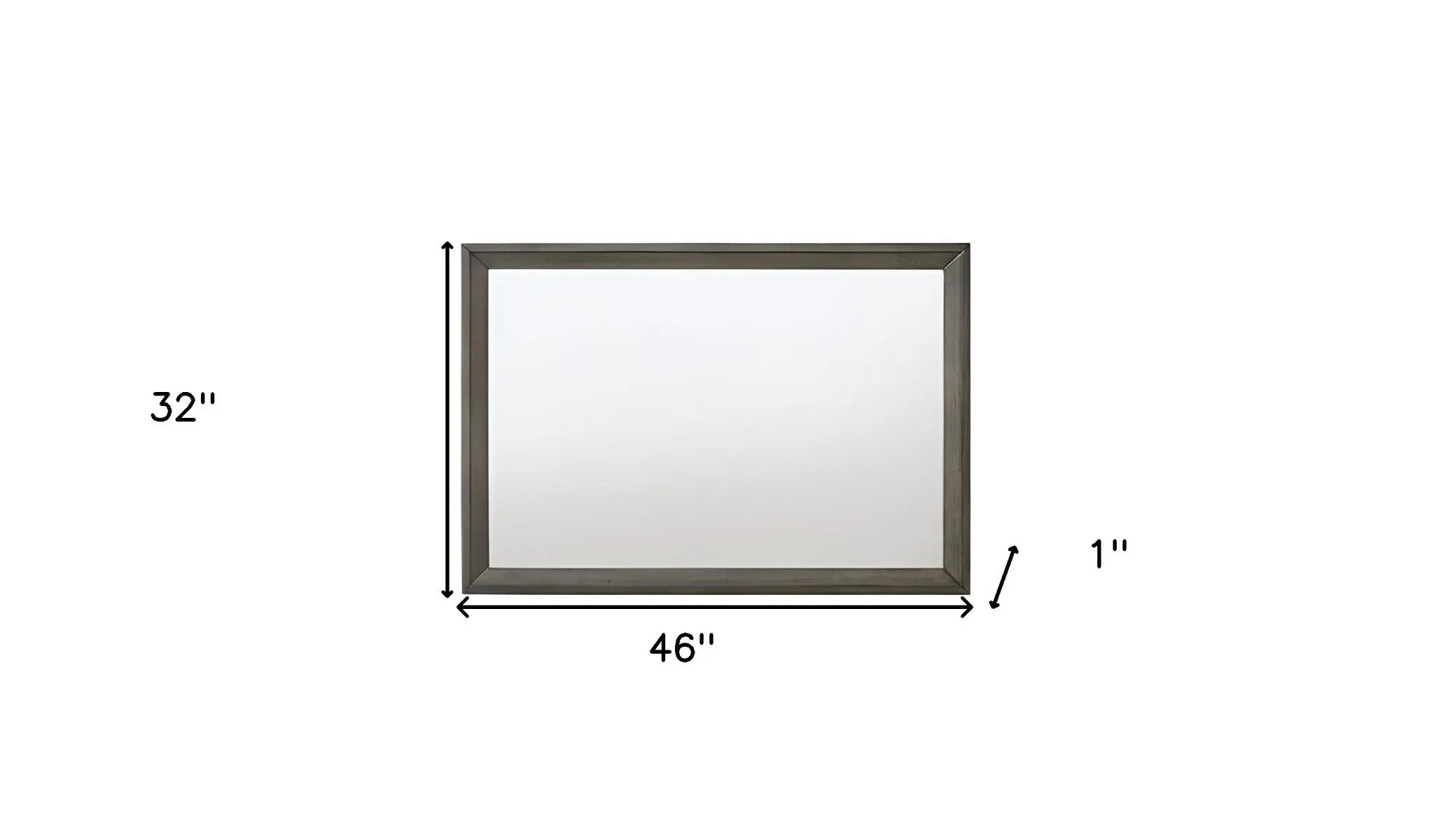 32" Gray Wood Framed Mounted Dresser Mirror Homeroots Bed & Bath