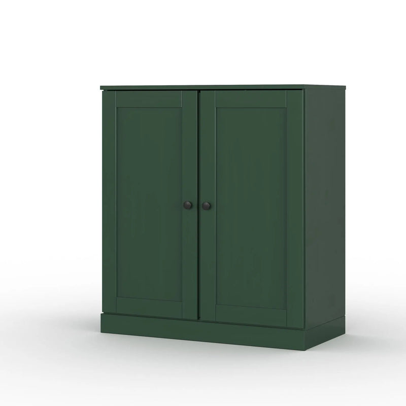 32" Green Solid Wood Free Standing Double Door Linen Cabinet Homeroots Organization