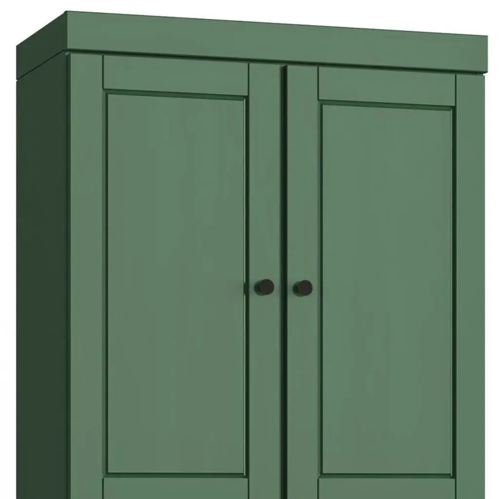 32" Green Solid Wood Free Standing Four Door Linen Cabinet Homeroots Organization