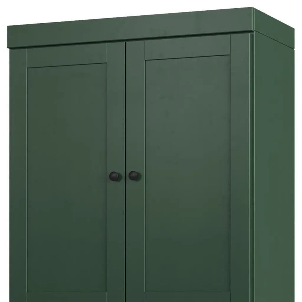32" Green Solid Wood Free Standing Four Door Linen Cabinet Homeroots Organization