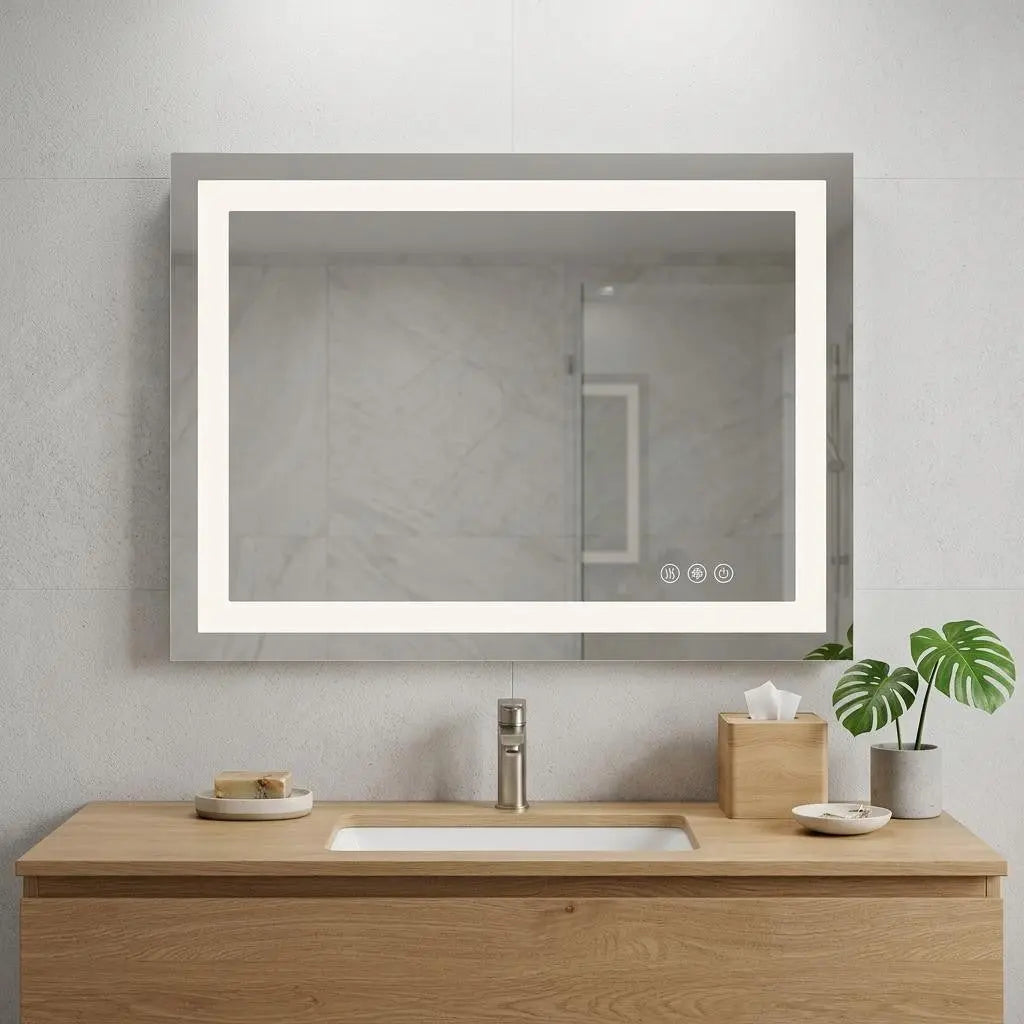32" Lighted Frameless Bathroom Vanity Mirror Homeroots Bed & Bath