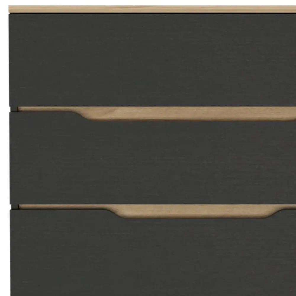 32" Natural And Black Four Drawer Dresser Homeroots Bed & Bath