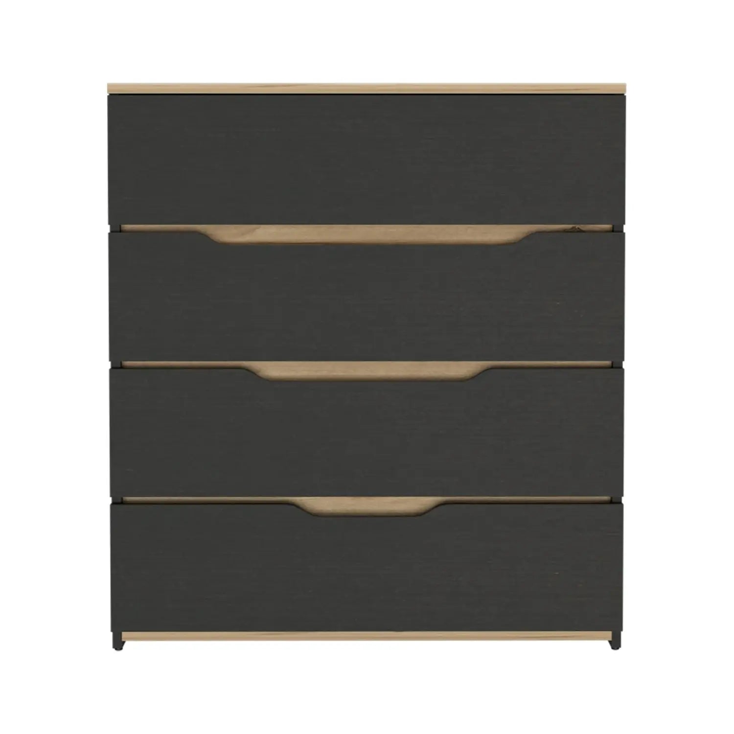 32" Natural And Black Four Drawer Dresser Homeroots Bed & Bath