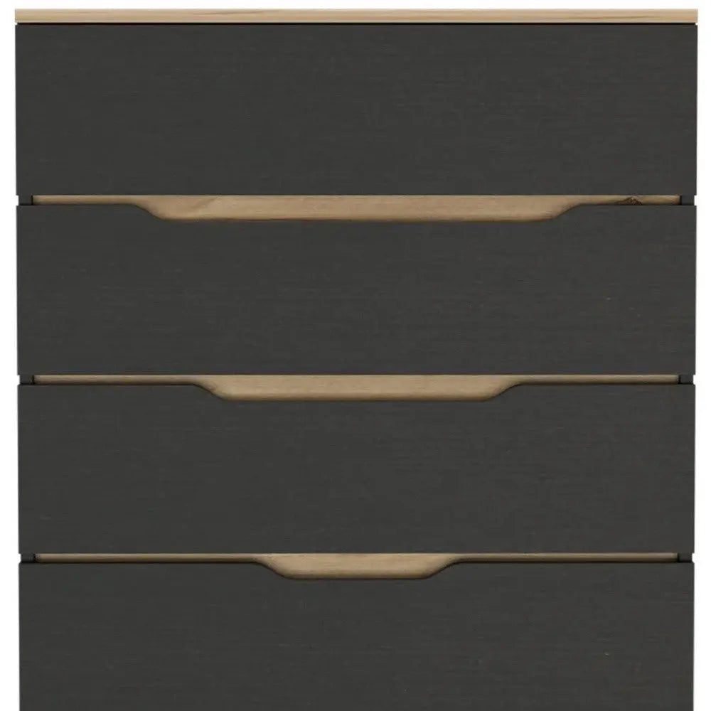 32" Natural And Black Four Drawer Dresser Homeroots Bed & Bath