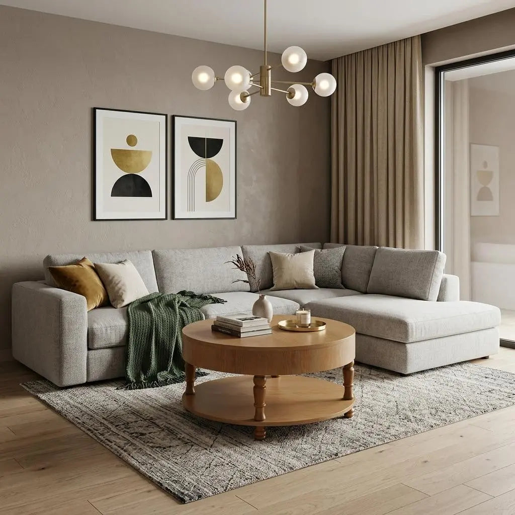 32" Natural Wood Round Coffee Table With Hidden Storage And Shelf Homeroots Living Room