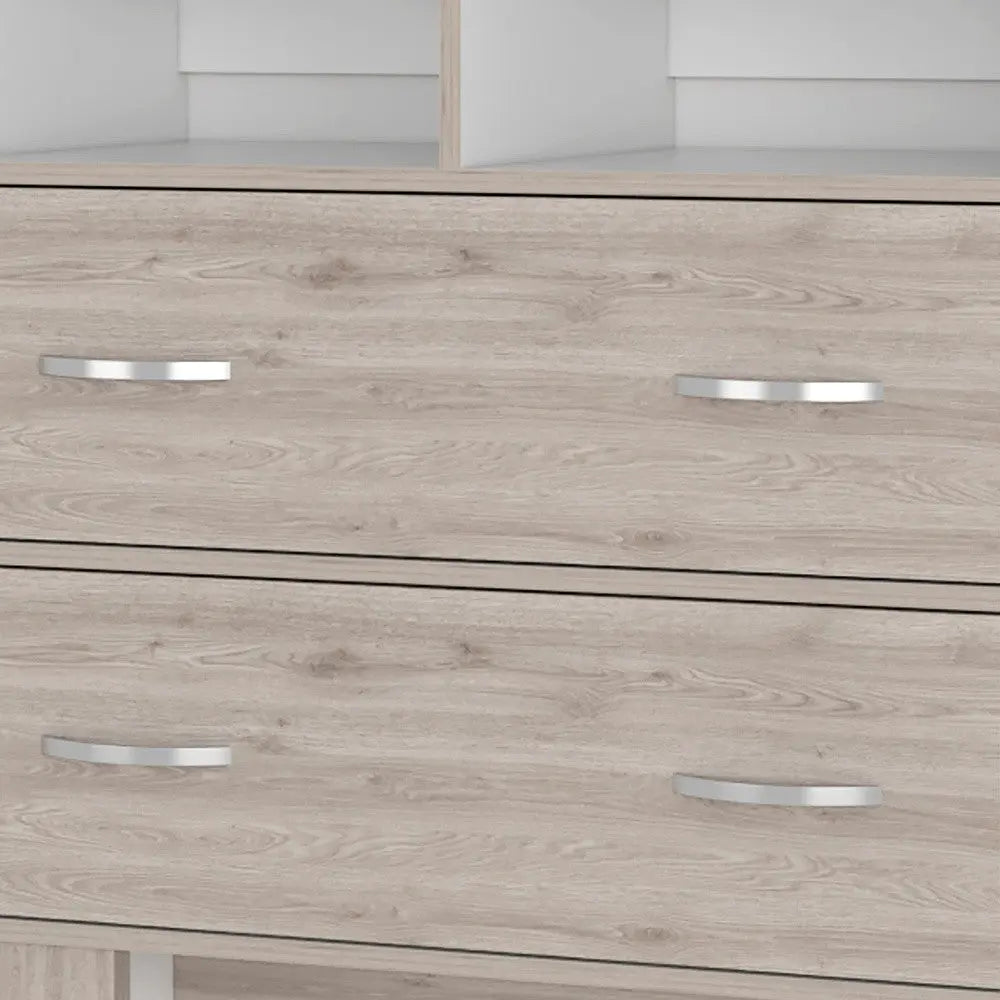 32" Oak Wood Two Drawer Dresser Homeroots Bed & Bath