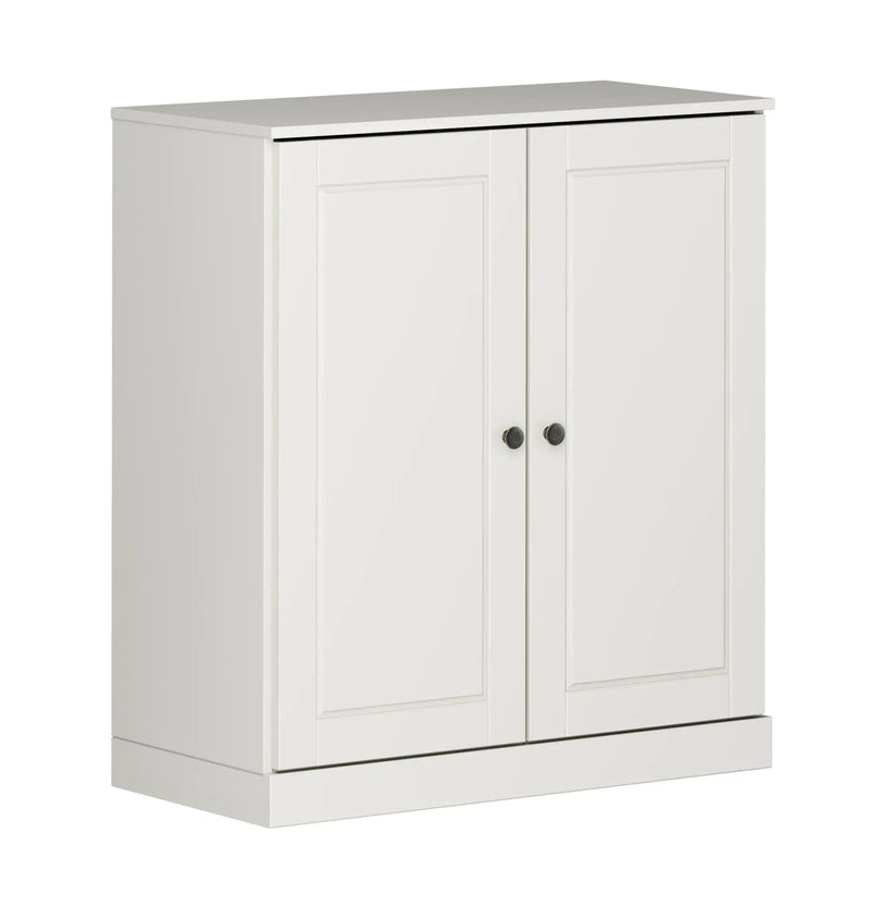 32" Off White Solid Wood Accent Cabinet With Two Doors Homeroots Kitchen & Dining
