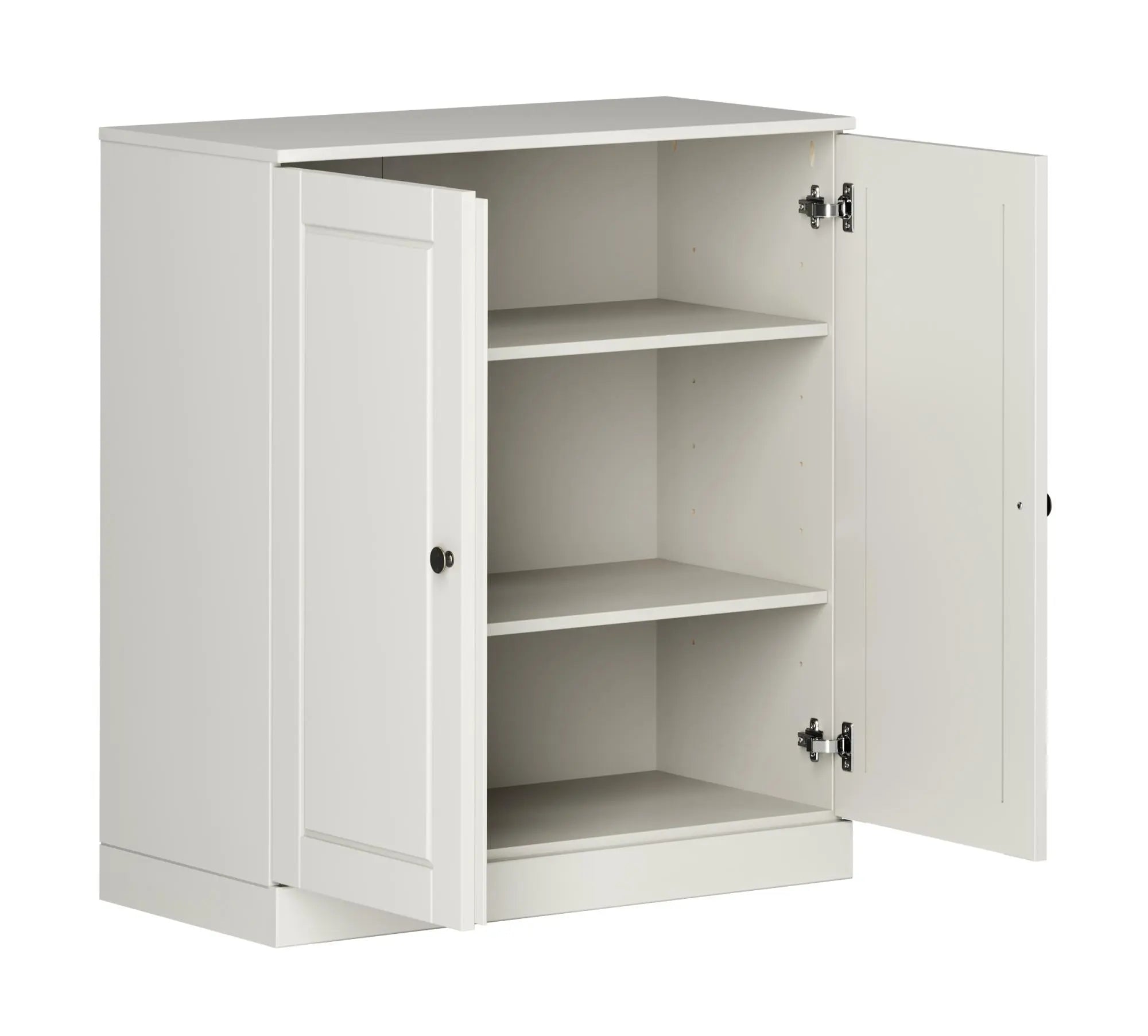 32" Off White Solid Wood Accent Cabinet With Two Doors Homeroots Kitchen & Dining