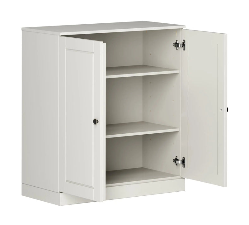 32" Off White Solid Wood Accent Cabinet With Two Doors Homeroots Kitchen & Dining
