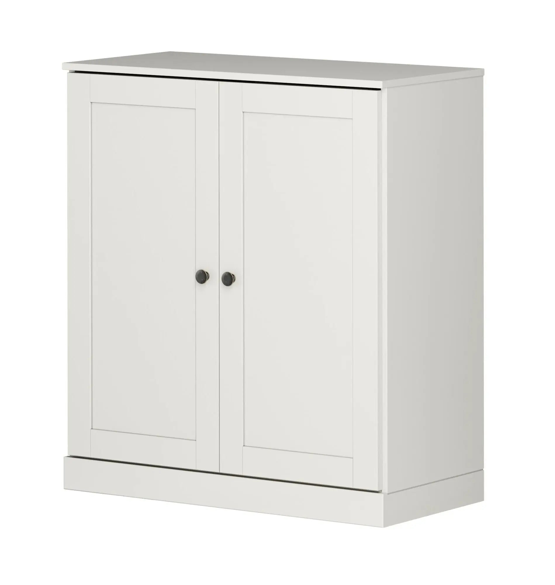 32" Off White Solid Wood Free Standing Double Door Linen Cabinet Homeroots Organization