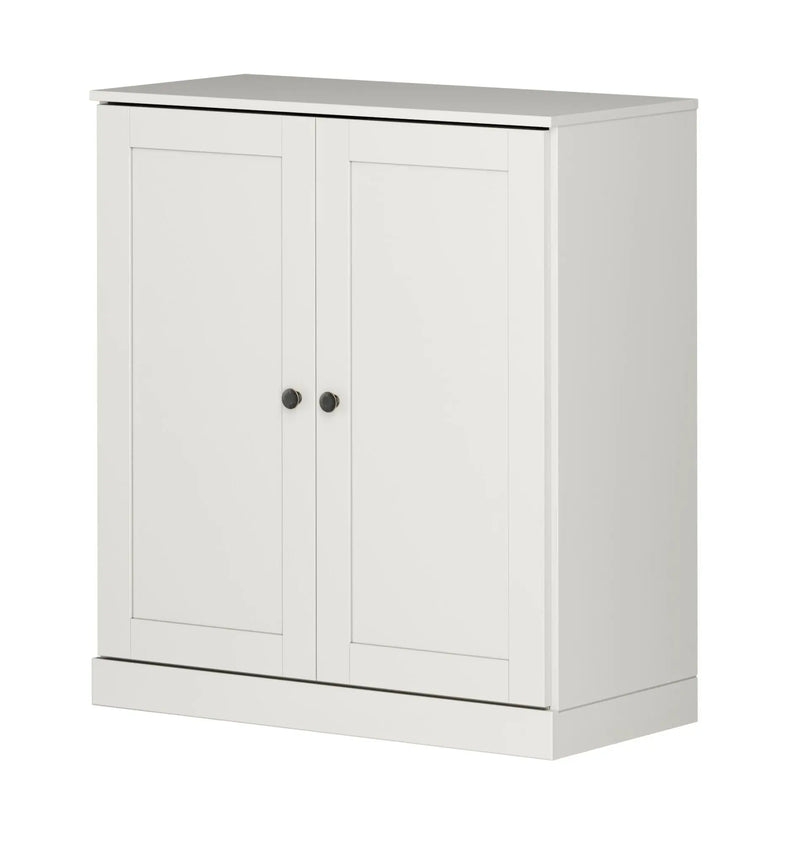 32" Off White Solid Wood Free Standing Double Door Linen Cabinet Homeroots Organization