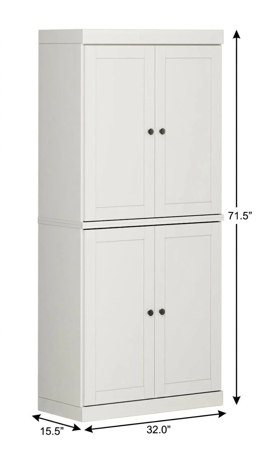 32" Off White Solid Wood Free Standing Four Door Linen Cabinet Homeroots Organization