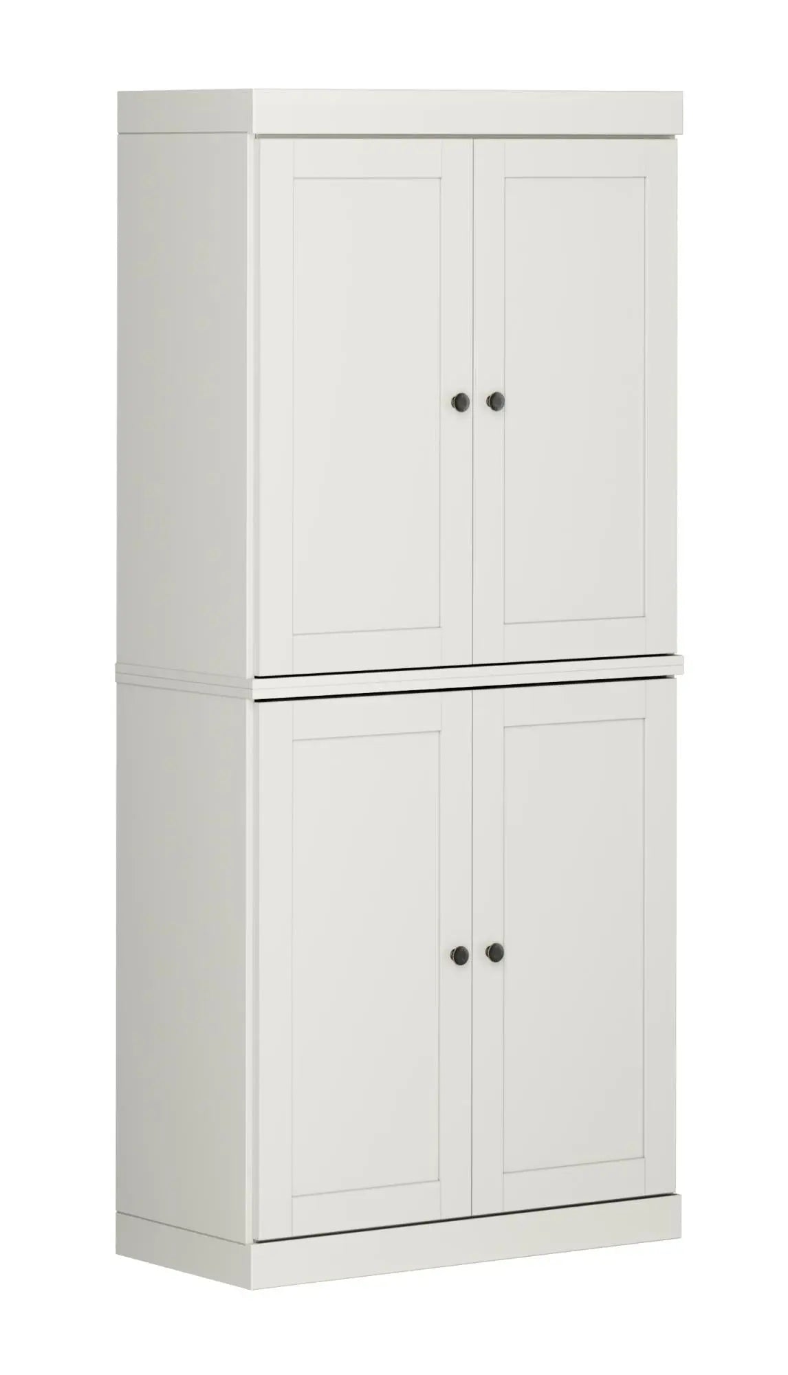 32" Off White Solid Wood Free Standing Four Door Linen Cabinet Homeroots Organization
