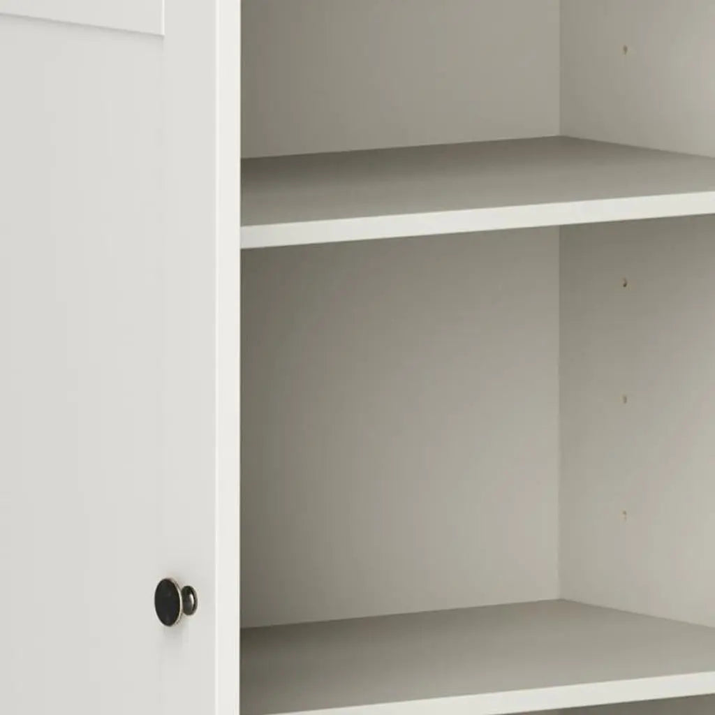 32" Off White Solid Wood Shaker Style Double Door Linen Cabinet Homeroots Organization