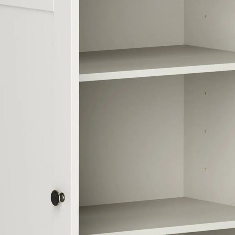 32" Off White Solid Wood Shaker Style Double Door Linen Cabinet Homeroots Organization