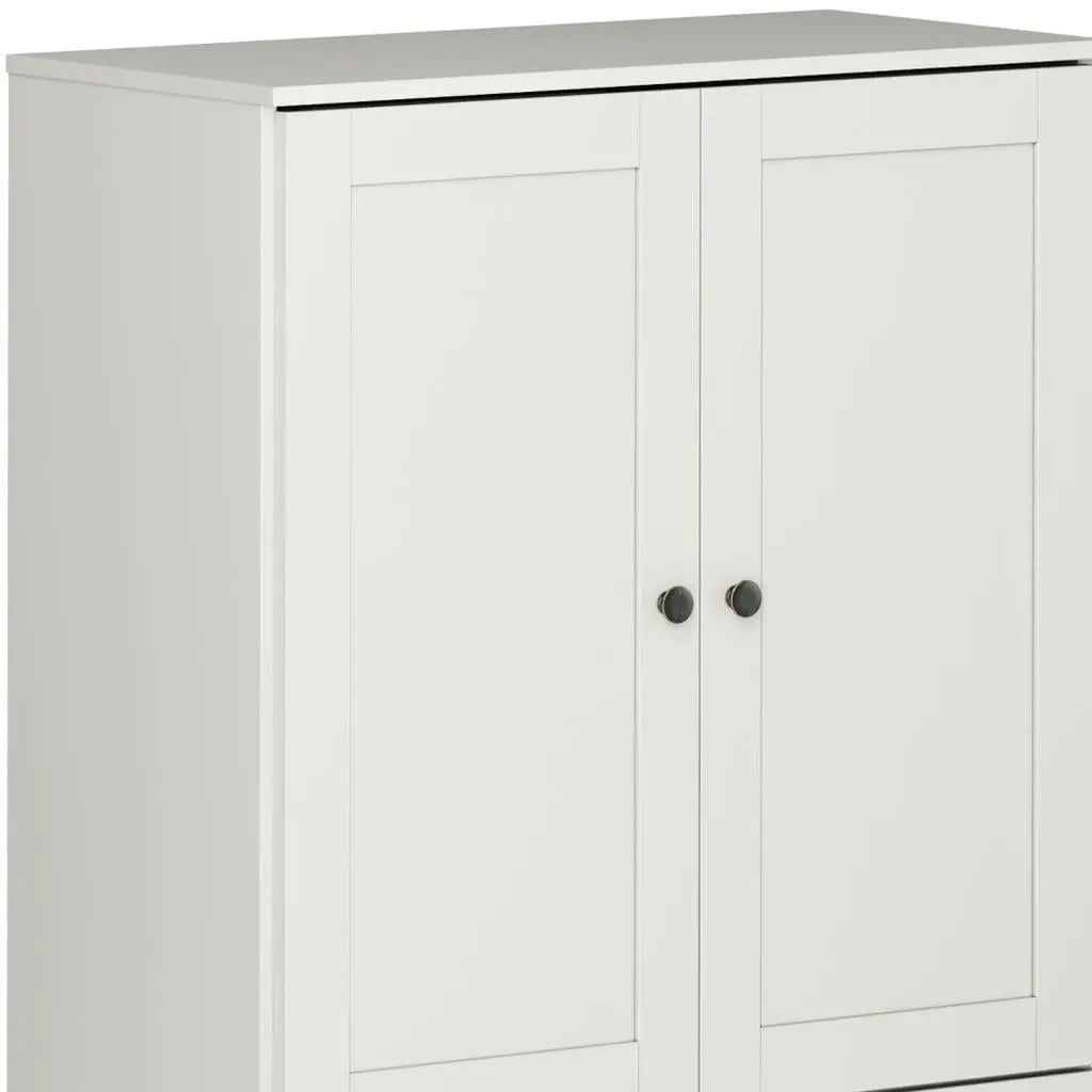 32" Off White Solid Wood Shaker Style Double Door Linen Cabinet Homeroots Organization