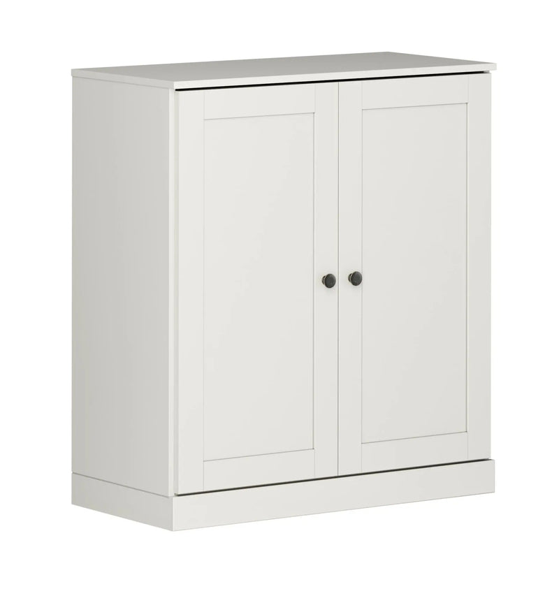 32" Off White Solid Wood Shaker Style Double Door Linen Cabinet Homeroots Organization