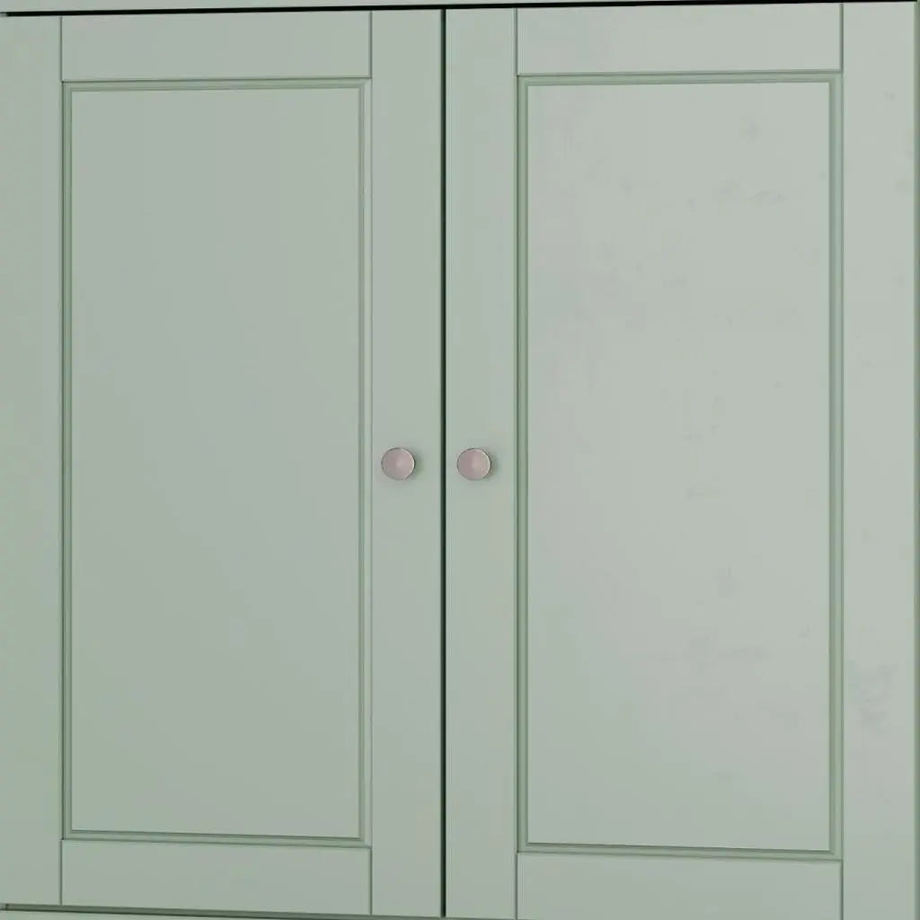 32" Sage Solid Wood Free Standing Double Door Linen Cabinet Homeroots Organization