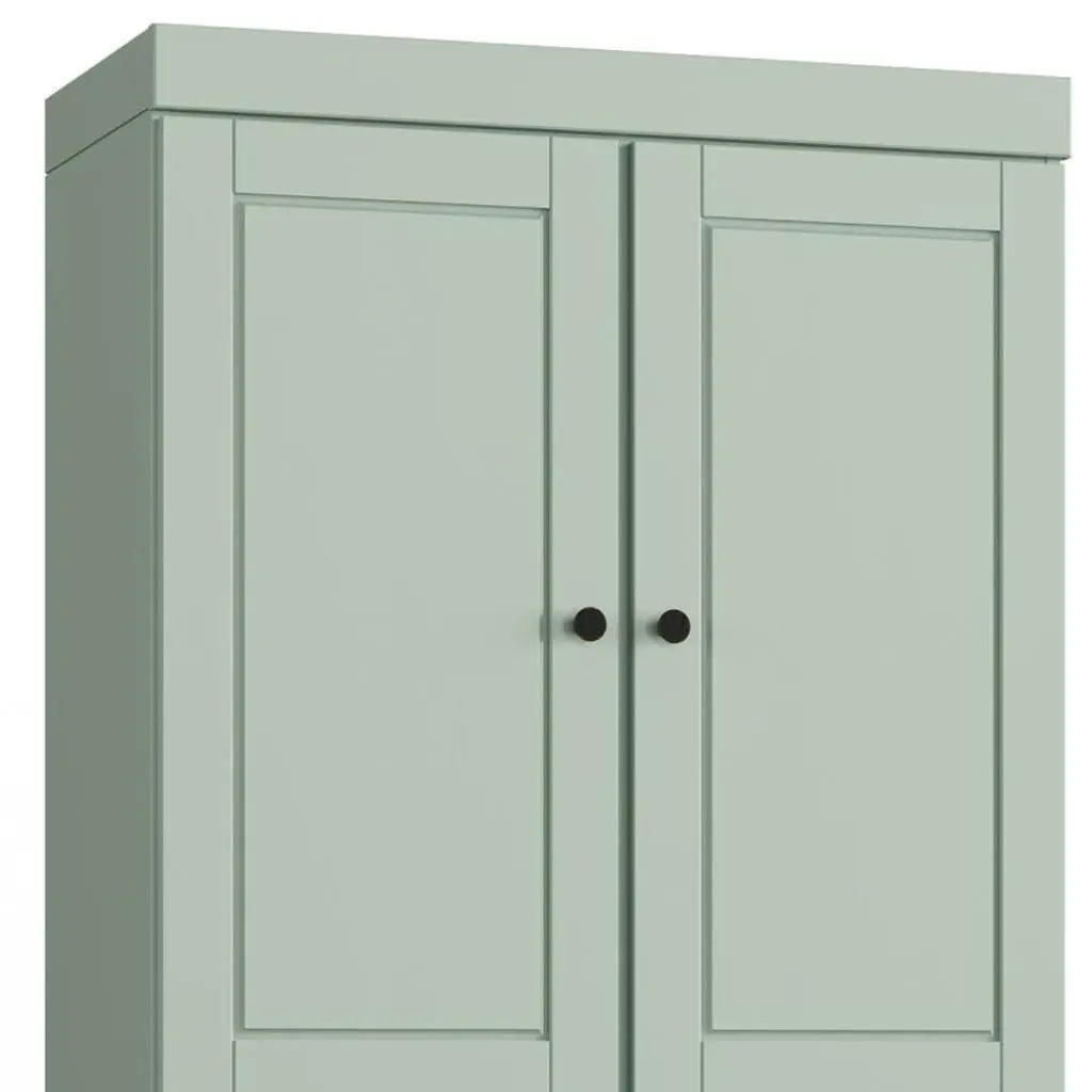 32" Sage Solid Wood Free Standing Four Door Linen Cabinet Homeroots Organization