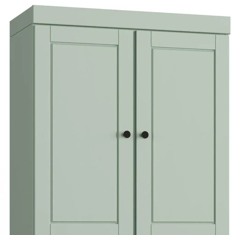 32" Sage Solid Wood Free Standing Four Door Linen Cabinet Homeroots Organization