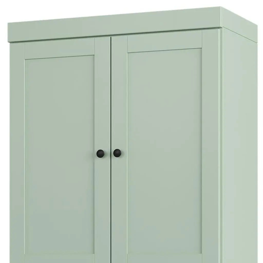 32" Sage Solid Wood Free Standing Four Door Linen Cabinet Homeroots Organization