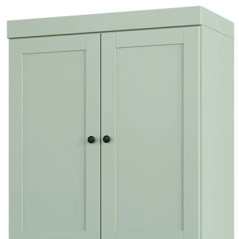 32" Sage Solid Wood Free Standing Four Door Linen Cabinet Homeroots Organization