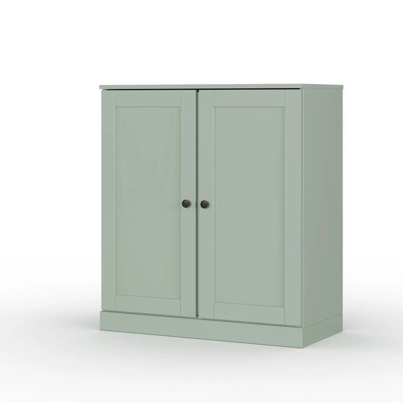 32" Sage Solid Wood Shaker Style Double Door Linen Cabinet Homeroots Organization
