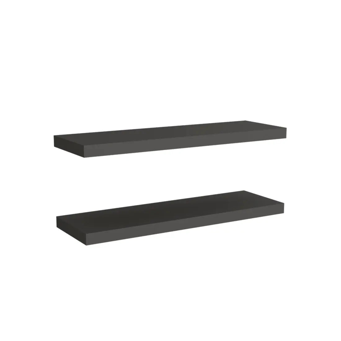 32" Set Of Two Dark Gray Wood Wall Mounted Floating Shelves - GreatEagleInc