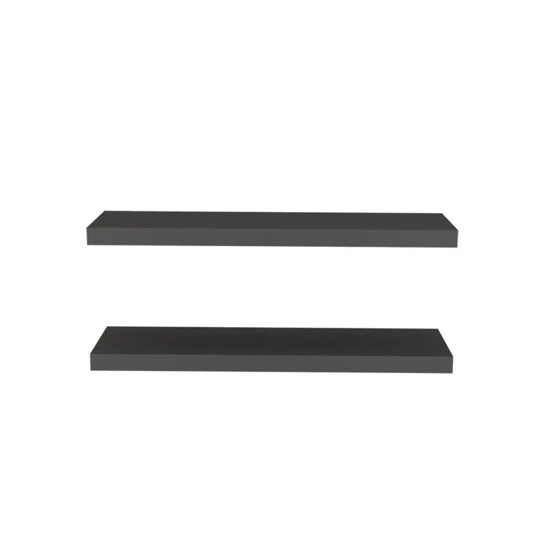 32" Set Of Two Dark Gray Wood Wall Mounted Floating Shelves - GreatEagleInc
